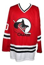 Any Name Number Columbus Owls Retro Hockey Jersey Red Any Size image 4
