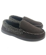 Dearfoams Eli Slippers Men&#39;s Size 9-10 Medium Brown Memory Foam Moccasin... - £17.12 GBP