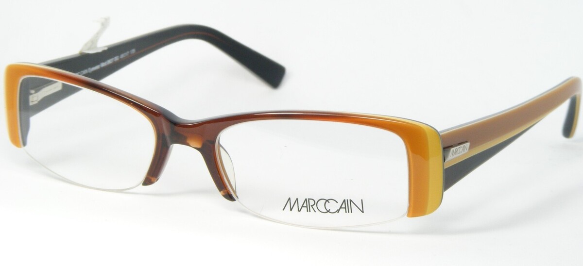 Marc Cain TRENDS &amp; MORE 8637 BG Occhiali Trasparenti Marrone / Senape 49... - $58.38