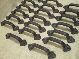 20 Rustic Cabinet Handle Cast Iron Drawer Pull Door Antique Style 5 1/2&quot;... - $48.99