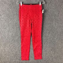 Simply Styled Pants Cropped Women&#39;s Small Petite Stretch Red Cotton Blen... - $219.15 MXN