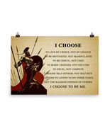 Spartan Warrior Poster Motivational Inspiration Quotes Poster I Choose T... - £20.07 GBP+