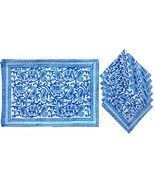 Indian Style Hand Block 100% Cotton Theme Dining Table Mats and Napkins ... - $38.33 CAD
