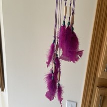 Purple and Pink Hoop Handmade Dream Catcher Feathers Hanging Dreamcatche... - $14.59