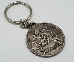 Walt Disney World 25th Anniversary Key Ring Chain Fob Silver Coin 1996 - £11.23 GBP