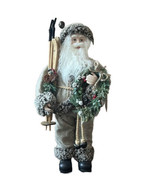 Santa Claus holding wreath and sleds Christmas Holiday Figurine New - $64.99