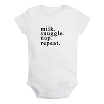 Milk, Snuggle, Nap, Repeat Funny Baby Bodysuits Infant Newborn Rompers Outfits - £8.36 GBP