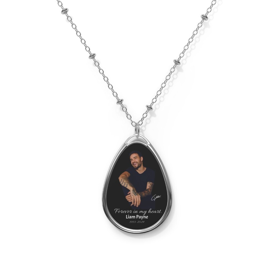 Liam Payne w Signature Tribute In Memory Of Oval Necklace Forever in Heart - $25.99