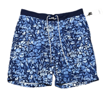 Goodfellow NWT Board Shorts Swimsuit ~ Sz L ~ Blue ~ UPF 50+ ~ Stretchy Waist - £15.63 GBP