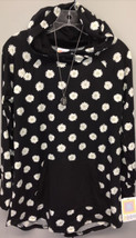 NWT LuLaRoe Medium Black with White Daisies Floral Amber Hooded SWEATSHIRT - £34.60 GBP