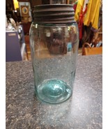 Mason&#39;s Patent Nov. 30TH 1858 Aqua Fruit Jar With Lid - $940.64 MXN