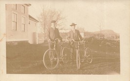 Young Men Proudly Displaying Their BICYCLES~1900s Real Photo Cycling Postcard - £9.11 GBP