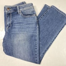 Chicos Platinum Crop Jeans Sz 1 (US 8) Stretch Denim Blue Cropped Light Wash - £13.53 GBP