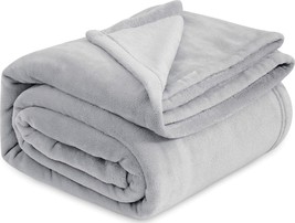 Bedsure Fleece Blankets King Size Light Grey - Bed Blanket - £41.16 GBP