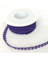 German Ribbon Trim Purple / Violet Stiff Curly-Cue Scrolls 22 yds x 3/8&quot;... - £30.29 GBP