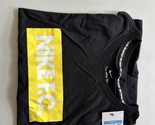 Nike Mens FC Soccer Block Logo Graphic T-Shirt in Black/Gold- Medium - £15.79 GBP