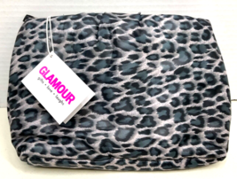 Glamour Puffy Clutch Makeup Bag Purse Leopard Print Grey New With Tag 2011 - $9.00