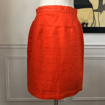 Vintage Esprit Orange 100% Linen Skirt 2 - $22.50