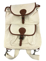 TOMORO Laptop Tablet Backpack Cream Color Faux Leather Accents $50 - £21.15 GBP