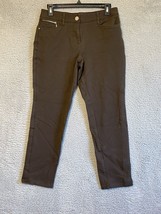 Chico&#39;s So Slimming Size 0 Womens Stretch Pull-On Brown Pants Crop Ankle - $11.29