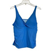 Time and True Twist Front Underwire Tankini Size L Blue Padded Adjustabl... - $9.95