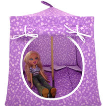 Violet Toy Play Pop Up Doll Tent, 2 Sleeping Bags, Small Flower Print Fabric - £19.71 GBP