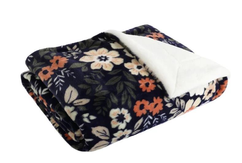 Life Comfort Throw Multicolor Ivory Velvet Plush Reversible Faux Fur 60" X 70" Item image 4