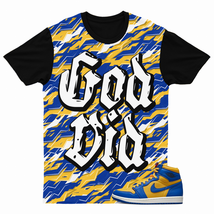 AO GDID Shirt for  1 Reverse Laney High Varsity Maize Game Royal UCLA 5 Dunk - £24.87 GBP+