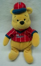 Disney Store Winnie The Pooh Bear As Baseball Player 8&quot; Bean Bag Stuffed Animal - £11.86 GBP