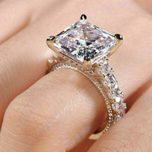 3 Ct Asscher Cut Diamond Solitaire Engagement Ring 14K White Gold Over - £87.02 GBP