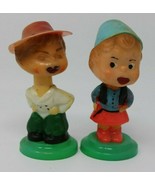 Vintage Pair of Bobble Heads Nodder Kiss Me Dutch European Plastic HTF - £19.37 GBP