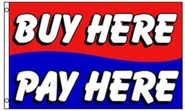 BUY HERE PAY HERE Flag Business Advertising Sign Store Banner Pennant 3 x 5 Ft - £14.15 GBP