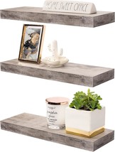 Sorbus Floating Shelves For Wall, Bathroom Shelves Wall Mounted, Grey, 3 Pack - £33.76 GBP