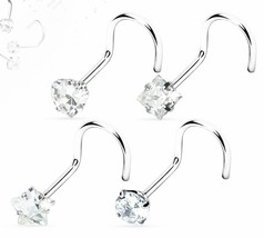 50pcs/Lot Popular CZ Nose Stud Screw Surgical Steel Nose Ring Nose Piercing Shin - £37.44 GBP