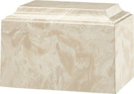 Large/Adult 225 Cubic Inch Tuscany Cream Mocha Cultured Marble Cremation Urn - $257.99