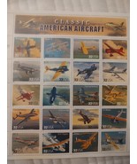 Vintage Classic American Aircraft Full Sheet of 20 Stamps - $14.50