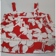 J.O.A. Los Angeles Baby Doll Flared Tank Top Red &amp; White Floral Print Si... - $8.56