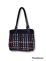 The Sak Lauren Crochet Hobo Bag Shoulder Purse Blue Multicolor Woven Coastal  - £22.31 GBP