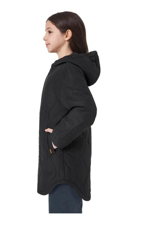 Mondetta Girls Boys Quilted Jacket Black Pockets Wind Water Resistant Curved Hem Item image 2