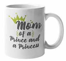 Make Your Mark Design Mom of a Prince and Princess Coffee &amp; Tea Mug for a Mother - £15.71 GBP