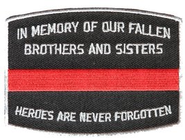 in Memory of Our Fallen RED LINE FIRE Fighter Patch - Color - Veteran Owned Busi - £6.37 GBP