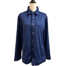 Telluride Clothing Company Sweater Jacket Womens L Snap Front Blue Ribbe... - $29.60