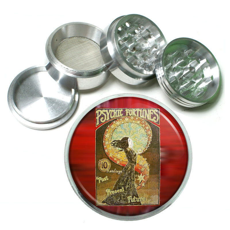 Vintage Gypsy Woman D8 Aluminum Herb Grinder 2.5&quot; 63mm 4 Piece - $16.78