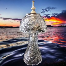 Vtg Crystal Boudoir Lamp Bedside Table Pinwheel Star Baroque Rococo Goth Sparkly - £38.96 GBP