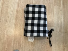 12V Heated Car Blanket With Controller Heat Levels Black White Sz58”x37” - £15.80 GBP