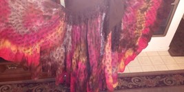 TRIBAL BELLYDANCE ATS AMAZING TYEDYED RED EARTHY GYPSY SKIRT 25 Yds~36&quot; - $128.69