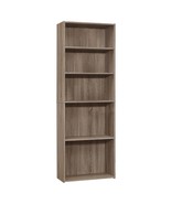 71&quot; Taupe Wood Adjustable Bookcase - $5,374.34 MXN