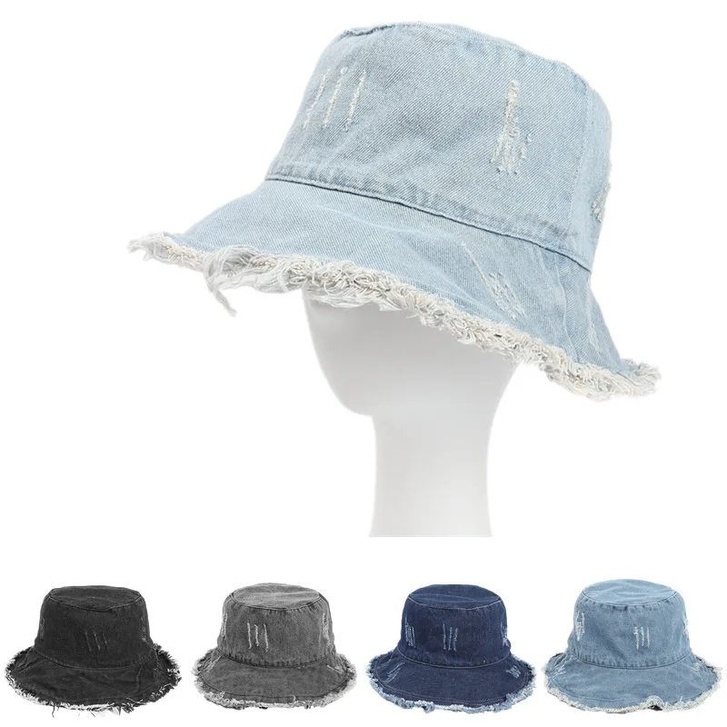 Denim Fisherman Hat Bucket Hat Unisex Fashion Bob Caps Hip Hop Gorros Hats Men - £11.62 GBP