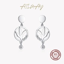 Ailmay Trendy 925 Silver Dazzling CZ Swing Tree Of Life Stud Earrings For Women  - £16.79 GBP