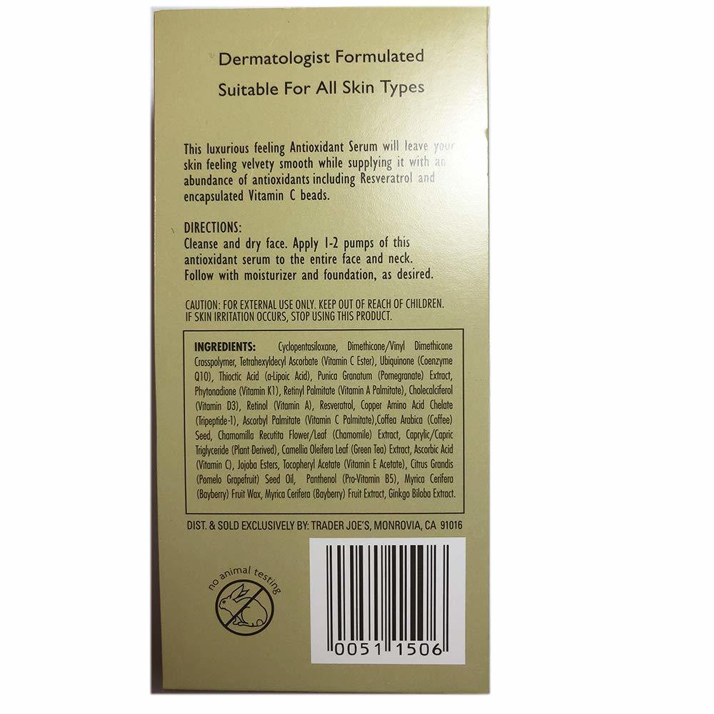 Trader Joe's Nourish Antioxidant Facial Serum, Hydrating Formula, 1 Oz. (2 Pack) Item image 3